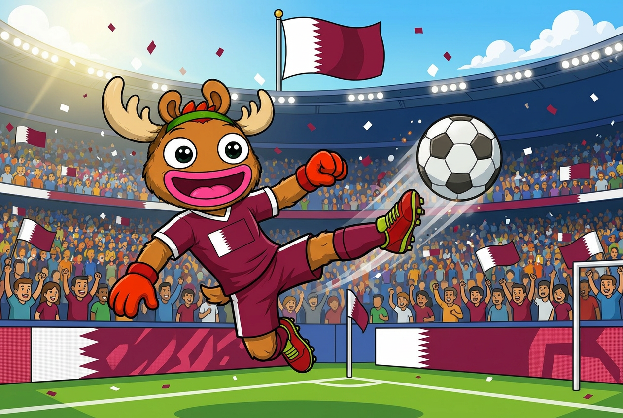 Qatar mascot card